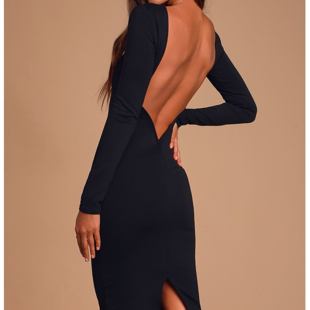 Lulus Va Va Voom Black Backless Midi Dress XS